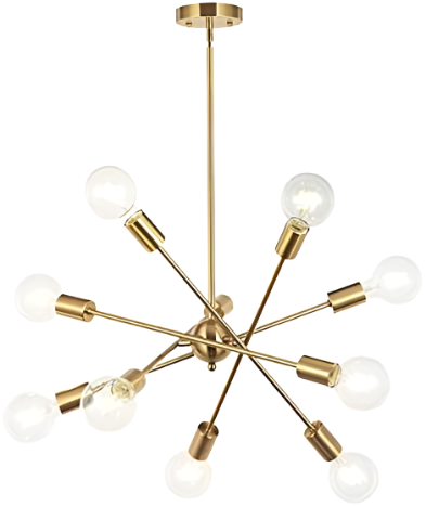 Adjustable Sputnik Chandelier with Gold Finish