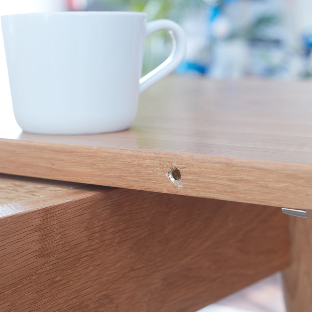 Natural Solid Oak Round Corner Dining Table