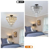 Modern Black Large Crystal Chandelier