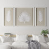 Framed Rice Paper Palm Leaves 3-piece Shadowbox Wall Decor