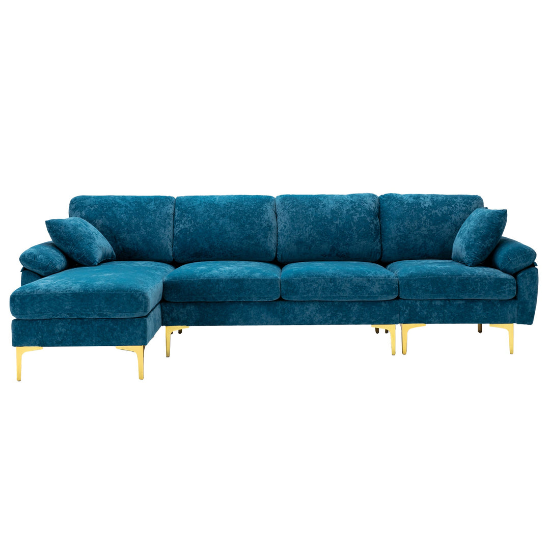 Chic Teal Blue U-Shape Sectional Sofa