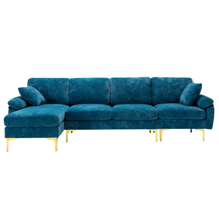 Chic Teal Blue U-Shape Sectional Sofa