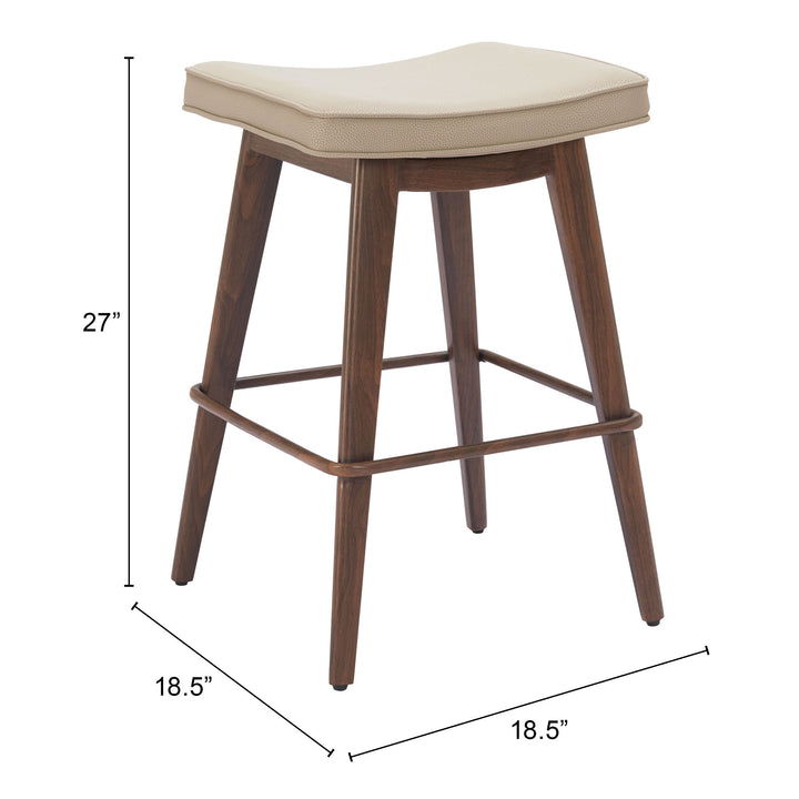 The Divat Counter Stool (Set of 2) Beige & Walnut  Era and Style Inspired Home Decor 1