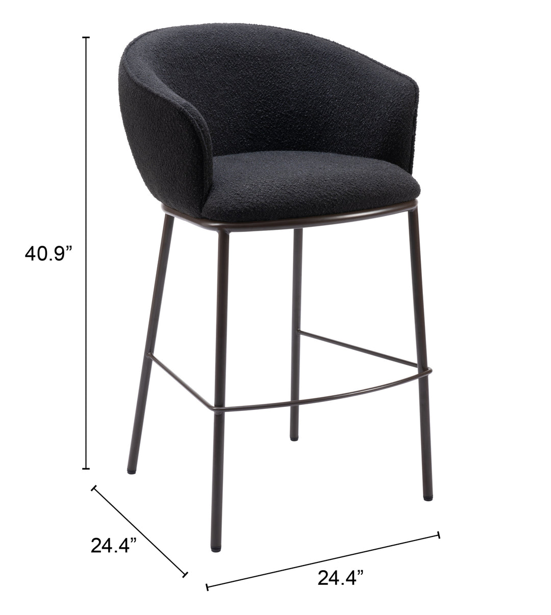 The Essen Barstool Black & Bronze  Era and Style Inspired Home Decor 1