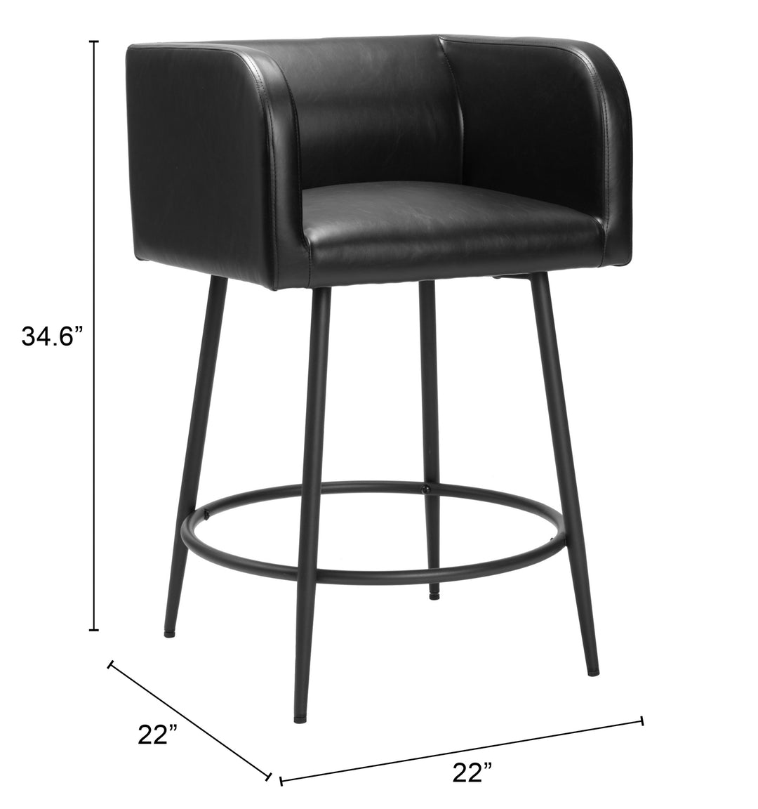 The Horbat Counter Stool (Set of 2) Black  Era and Style Inspired Home Decor 1