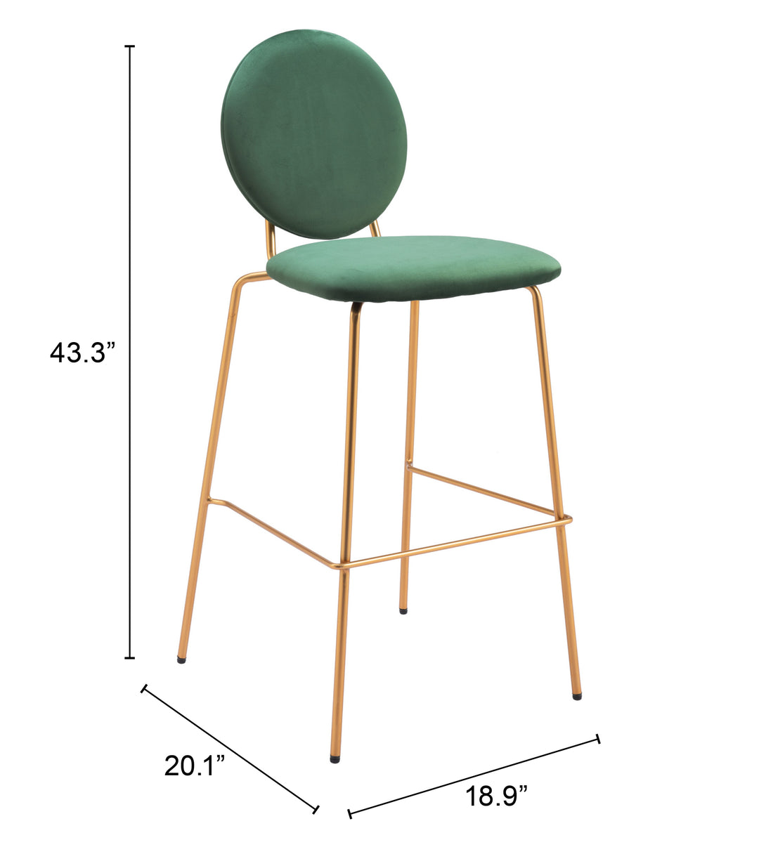 The Odessa Barstool (Set of 2) Green & Gold  Era and Style Inspired Home Decor 1