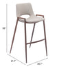 The Desi Barstool (Set of 2) Beige & Walnut  Era and Style Inspired Home Decor 1