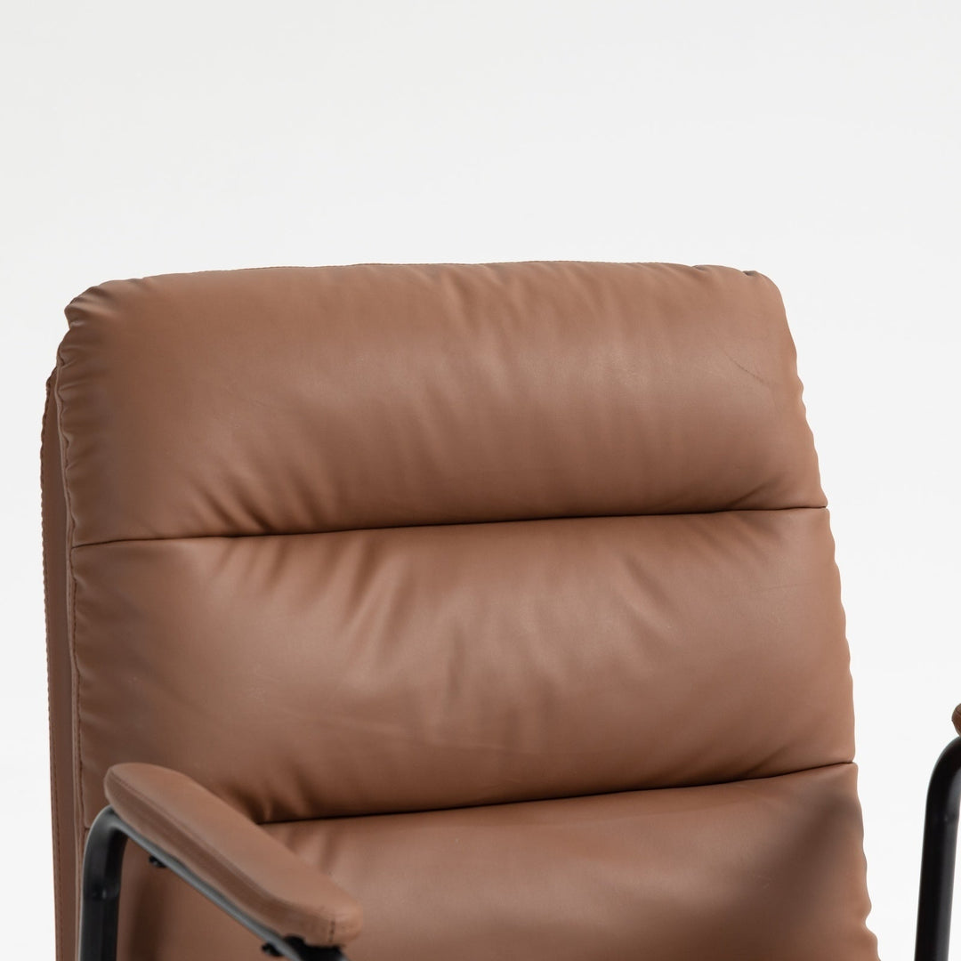 Ergonomic Faux Leather Office Chair in Classic Brown