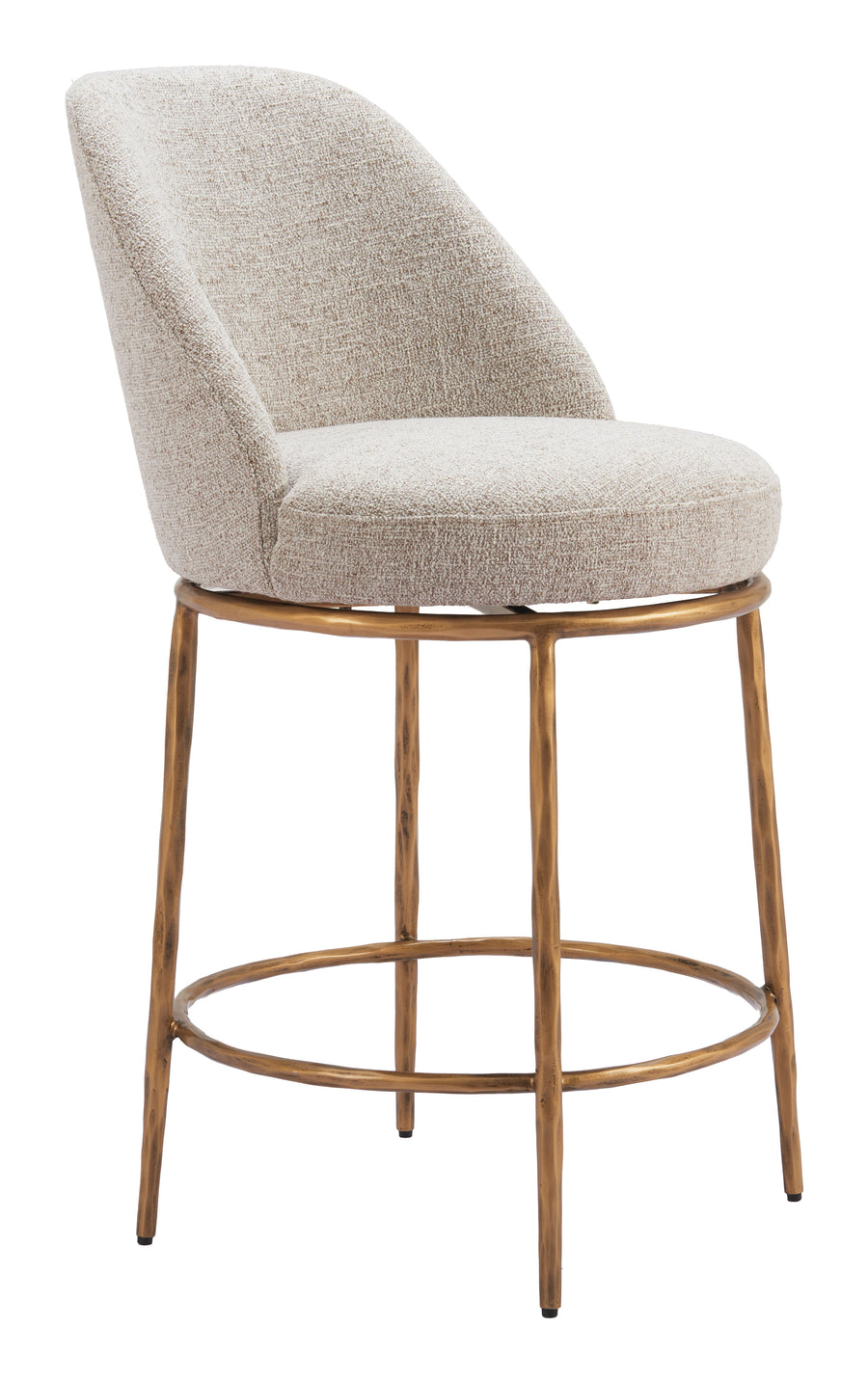 The Nordhavn Swivel Counter Stool Beige & Gold  Era and Style Inspired Home Decor 1