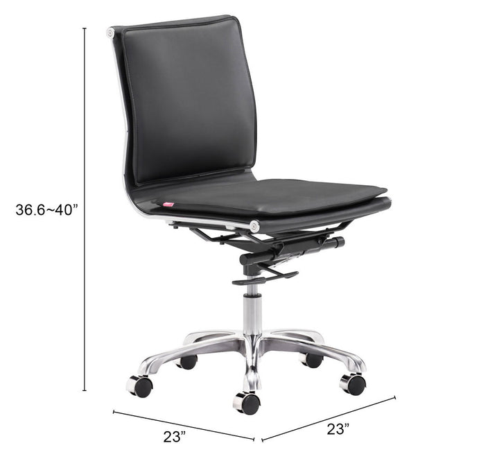 The Lider Plus Armless Office Chair Black  Era and Style Inspired Home Decor 1