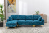 Chic Teal Blue U-Shape Sectional Sofa