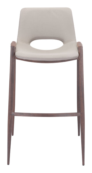 The Desi Barstool (Set of 2) Beige & Walnut  Era and Style Inspired Home Decor 1