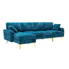 Chic Teal Blue U-Shape Sectional Sofa