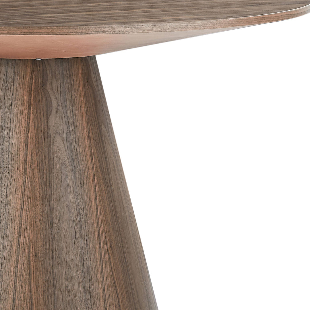 Mid-Century Modern Walnut Round Dining Table