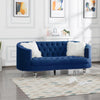 Navy Blue Velvet Living Room Sofa