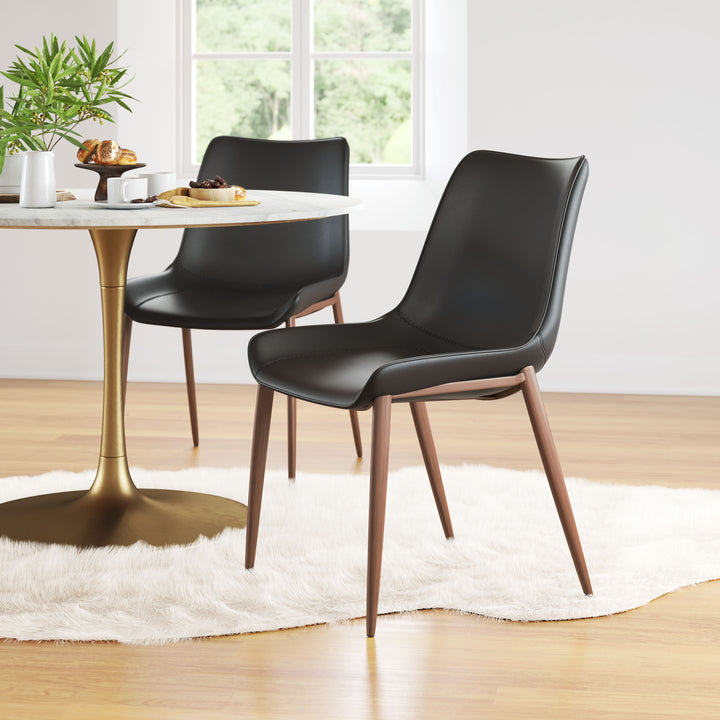 The Magnus Dining Chair (Set of 2) Black & Walnut  Era and Style Inspired Home Decor 1