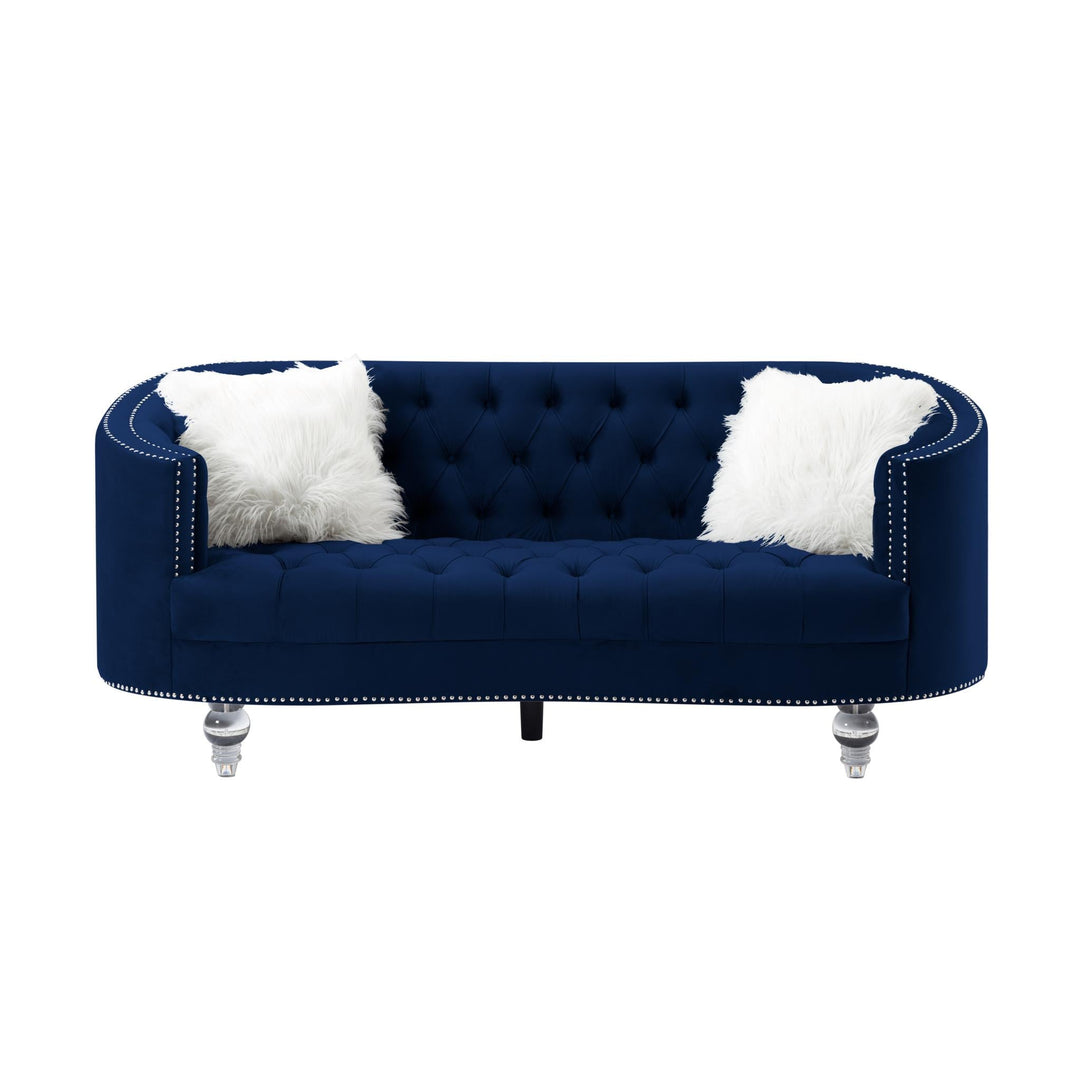 Navy Blue Velvet Living Room Sofa