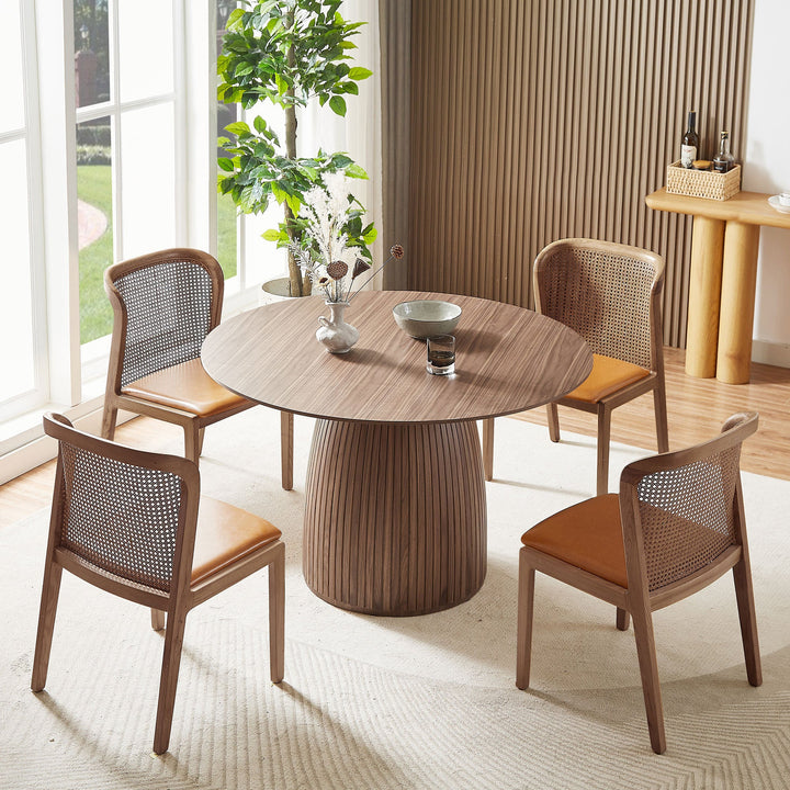 Walnut Wood Mid-Century Modern Dining Table