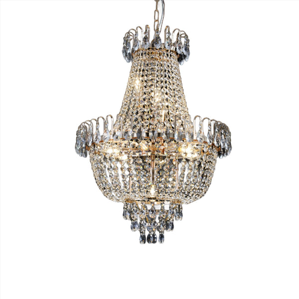 Opulent Gold Crystal Chandelier