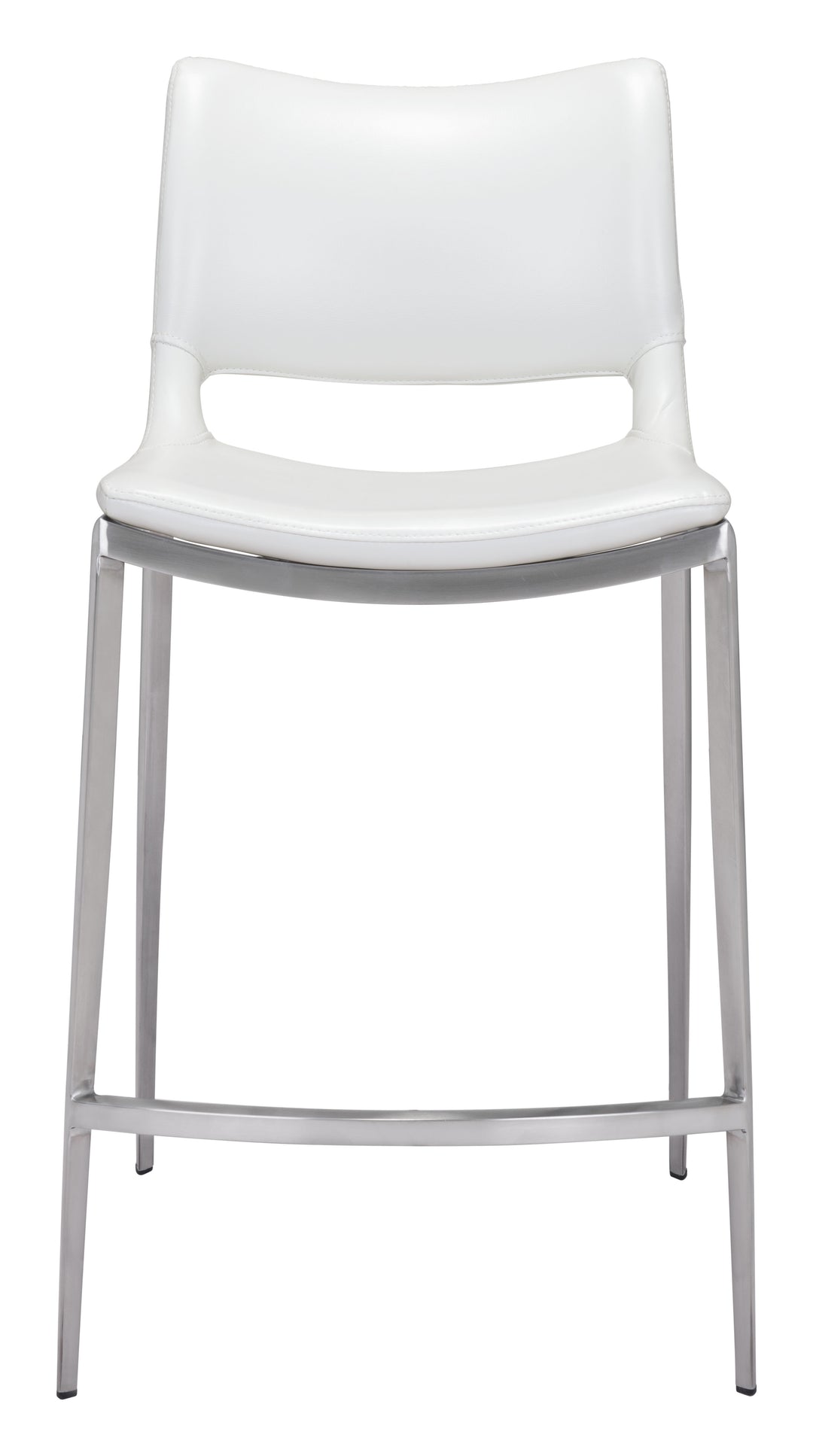 The Ace Counter Stool (Set of 2) White & Silver  Era and Style Inspired Home Decor 1