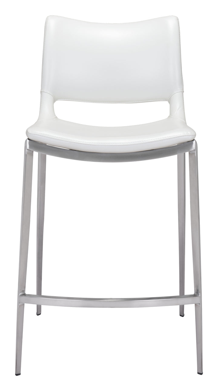 The Ace Counter Stool (Set of 2) White & Silver  Era and Style Inspired Home Decor 1