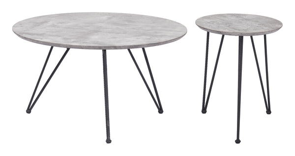 The Kerris Coffee Table Set (2-Piece) Gray & Black  Era and Style Inspired Home Decor 1