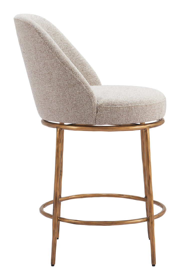 The Nordhavn Swivel Counter Stool Beige & Gold  Era and Style Inspired Home Decor 1