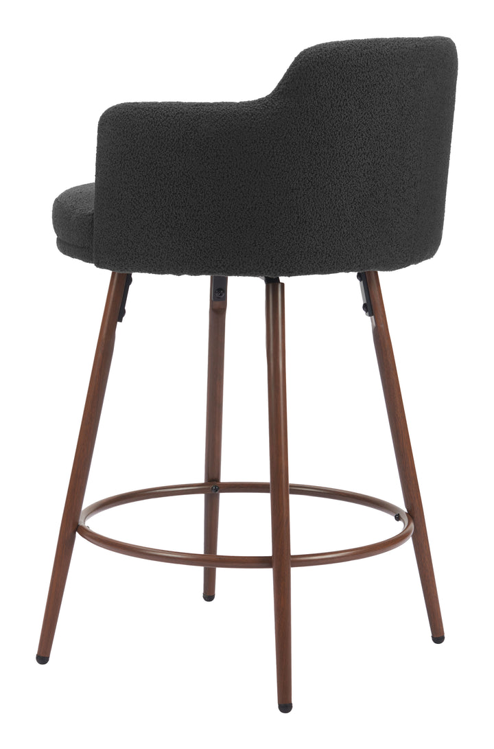 The Kono Swivel Counter Stool (Set of 2) Black & Walnut  Era and Style Inspired Home Decor 1