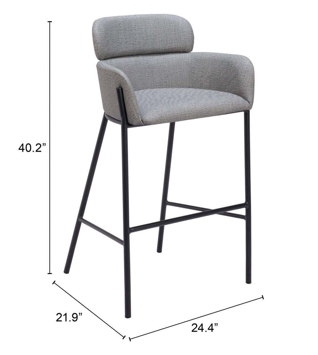 The Bremor Barstool Slate Gray  Era and Style Inspired Home Decor 1