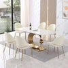 Carrara White Stone Dining Table with 6 Chairs