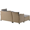 4-Piece Outdoor Beige Rattan Patio Furniture Set