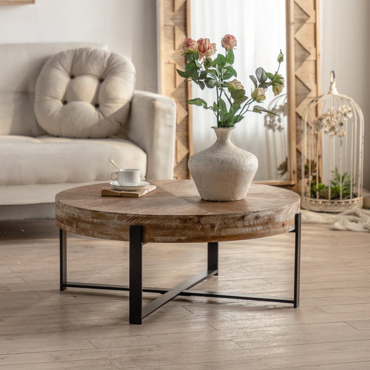 Modern Retro Splicing Round Coffee Table