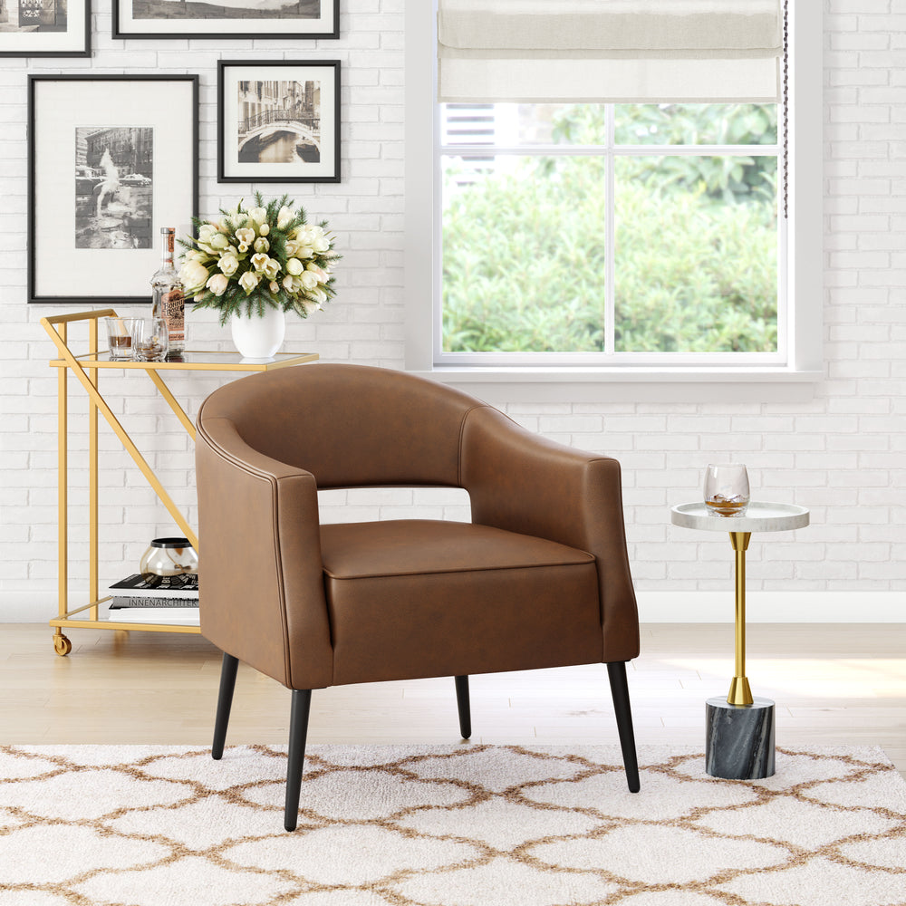 The Berkeley Accent Chair Vintage Brown  Era and Style Inspired Home Decor 1