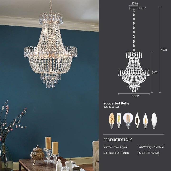 Opulent Gold Crystal Chandelier