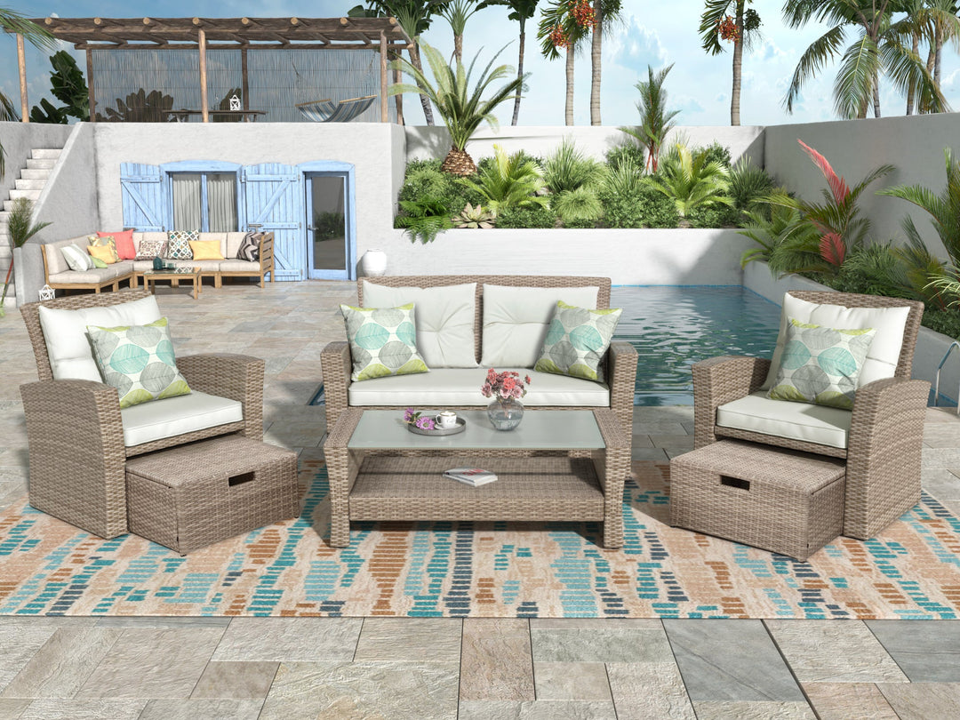 4-Piece Tengbian All Weather Wicker Patio Furniture Set