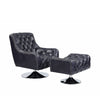 Lance Genuine Leather Swivel Chair and Ottoman Set