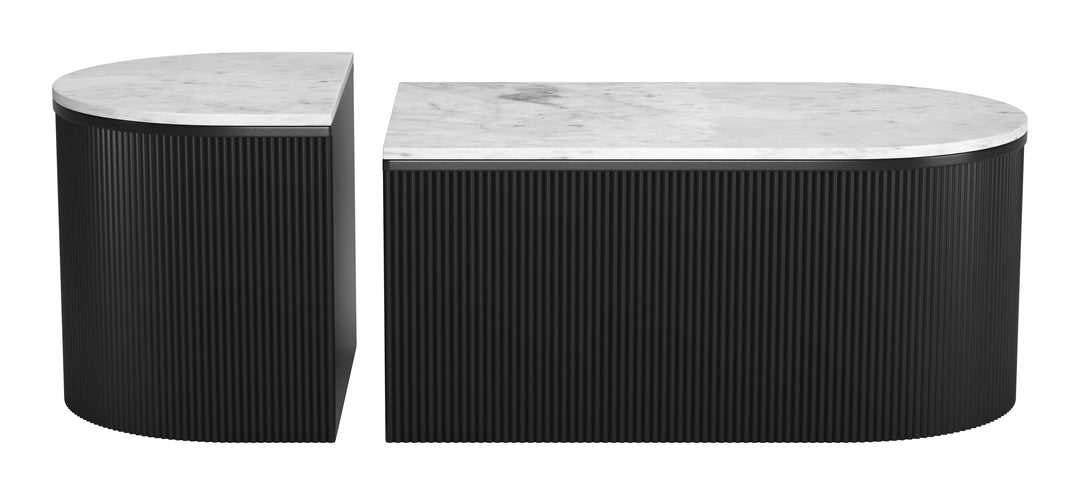 The Ormara Coffee Table Set (2-Piece) White & Black  Era and Style Inspired Home Decor 1