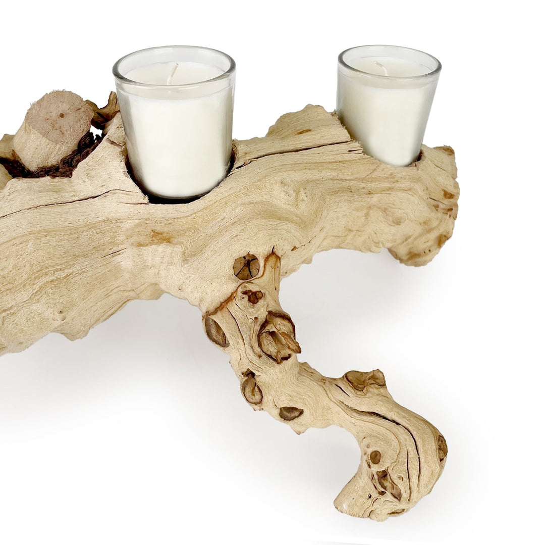 Grapewood Votive Candle Centerpiece