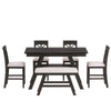 6-Piece Wood Counter Height Dining Table Set