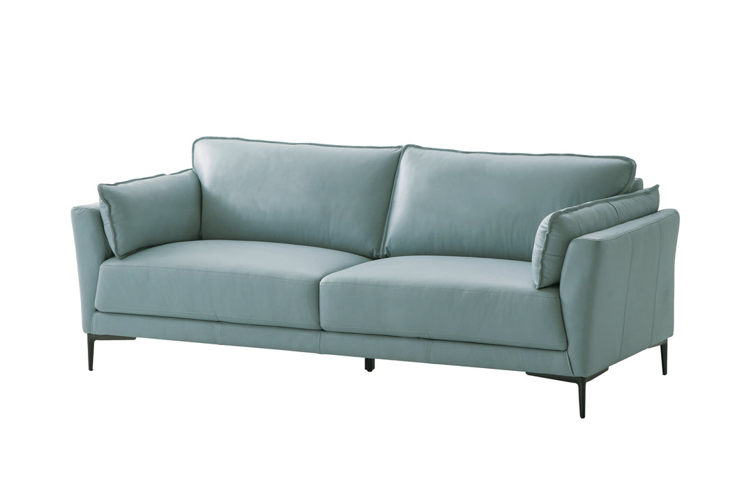 ACME Mesut Light Blue Top Grain Leather Sofa