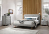 Contemporary Gray Boucle Eastern King Bed