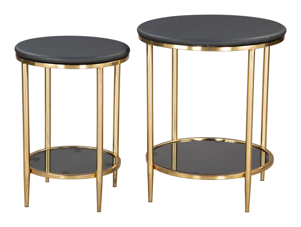 The Koper Coffee Table Set (2-Piece) Black  Era and Style Inspired Home Decor 1