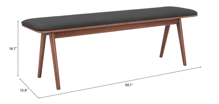 The Kazwali Bench Black & Walnut  Era and Style Inspired Home Decor 1