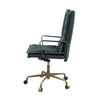 ACME Tinzud Dark Green Top Grain Leather Office Chair