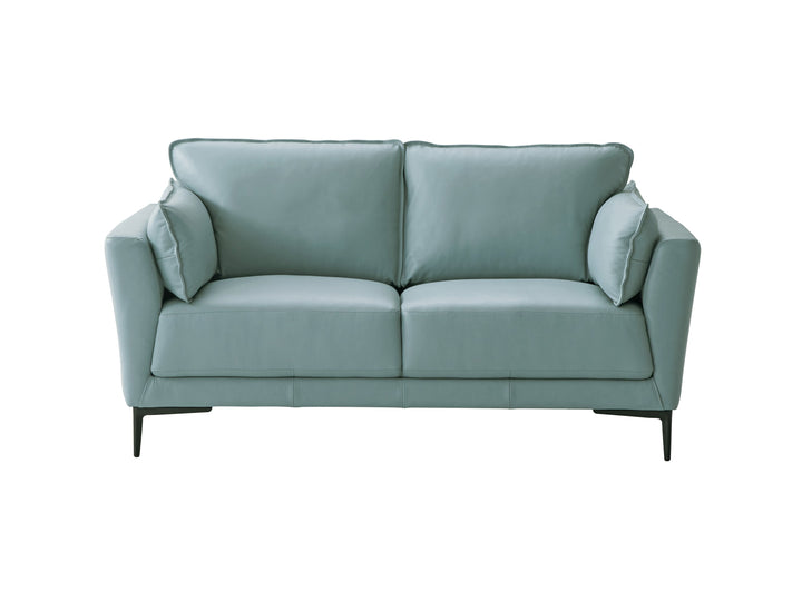 ACME Mesut Loveseat, Light Blue Top Grain Leather