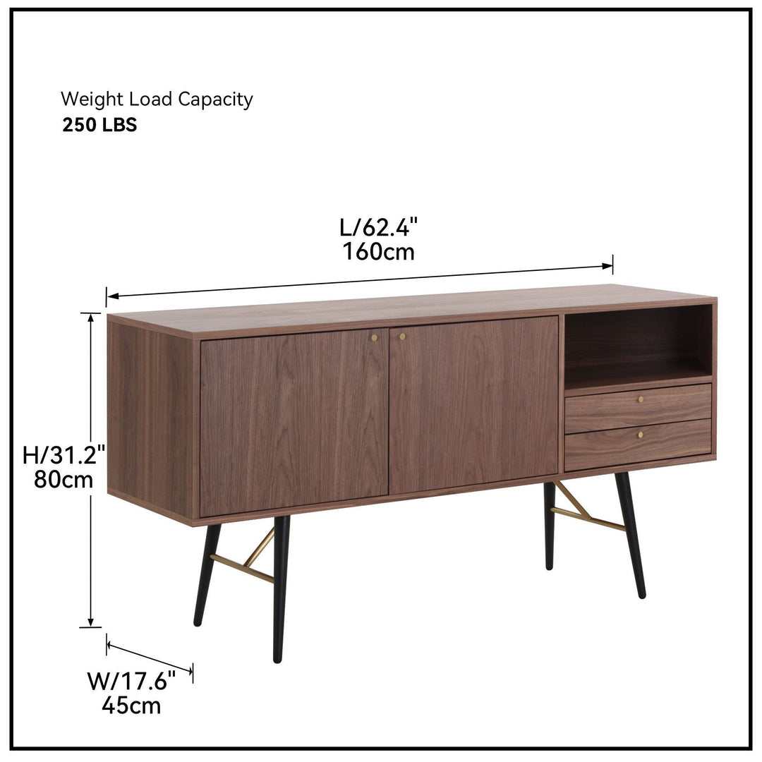 Mid-Century Modern Sideboard TV Stand with 2 Door and 2 drawers