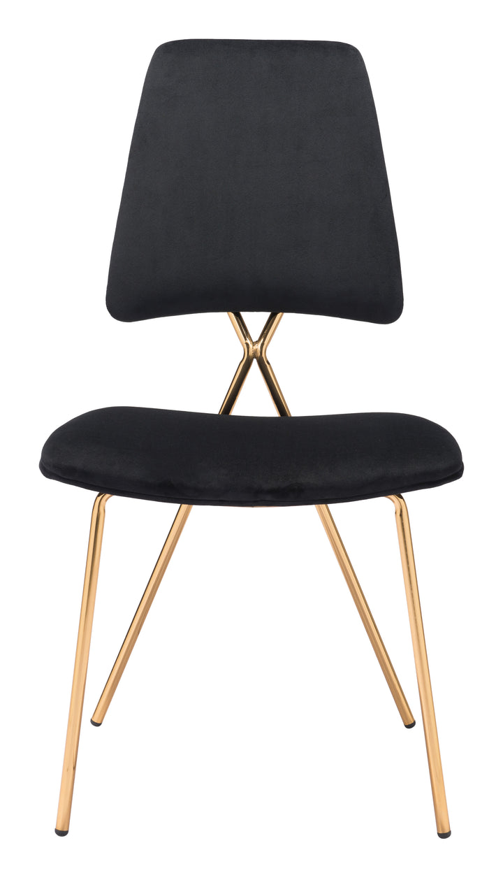 The Chloe Dining Chair (Set of 2) Black & Gold