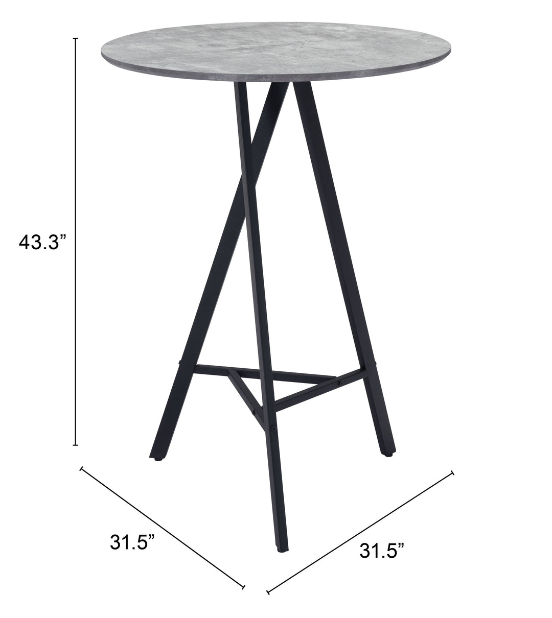 The Metz Bar Table Gray  Era and Style Inspired Home Decor 1