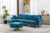 Chic Teal Blue U-Shape Sectional Sofa