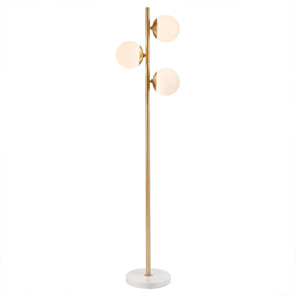 3-Globe Light Floor Lamp with Marble Base